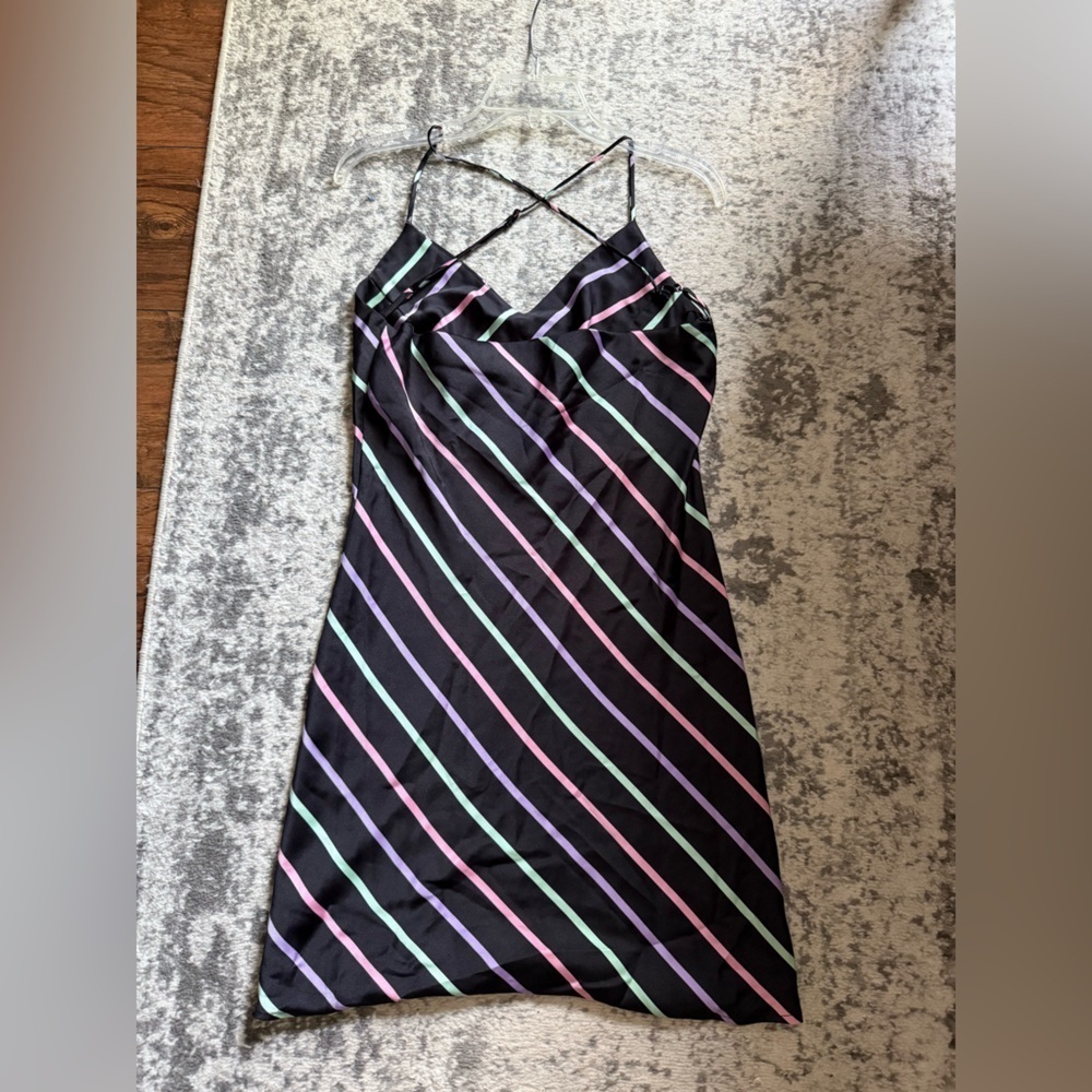 WAYF Black and Multicolor Stripes Spaghetti Strap Dress size small - Picture 4 of 7